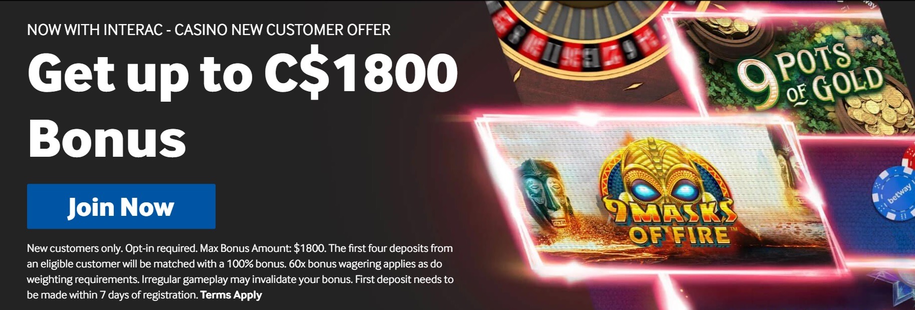 Betway casino banner