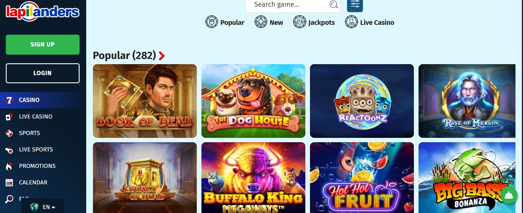 Lapilanders Casino Banner Games