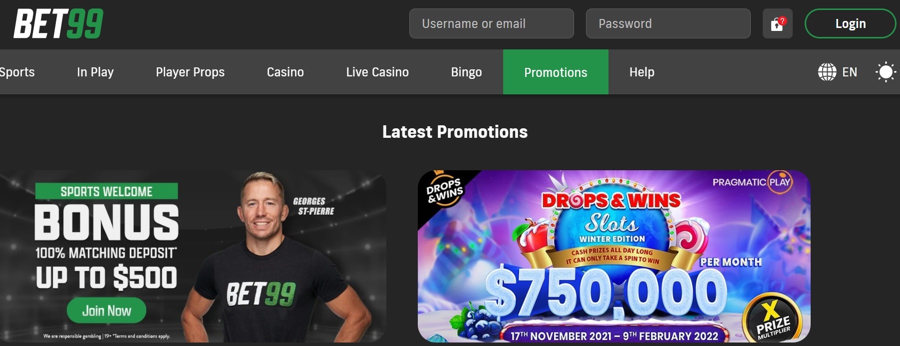 Bet99 Casino Promo